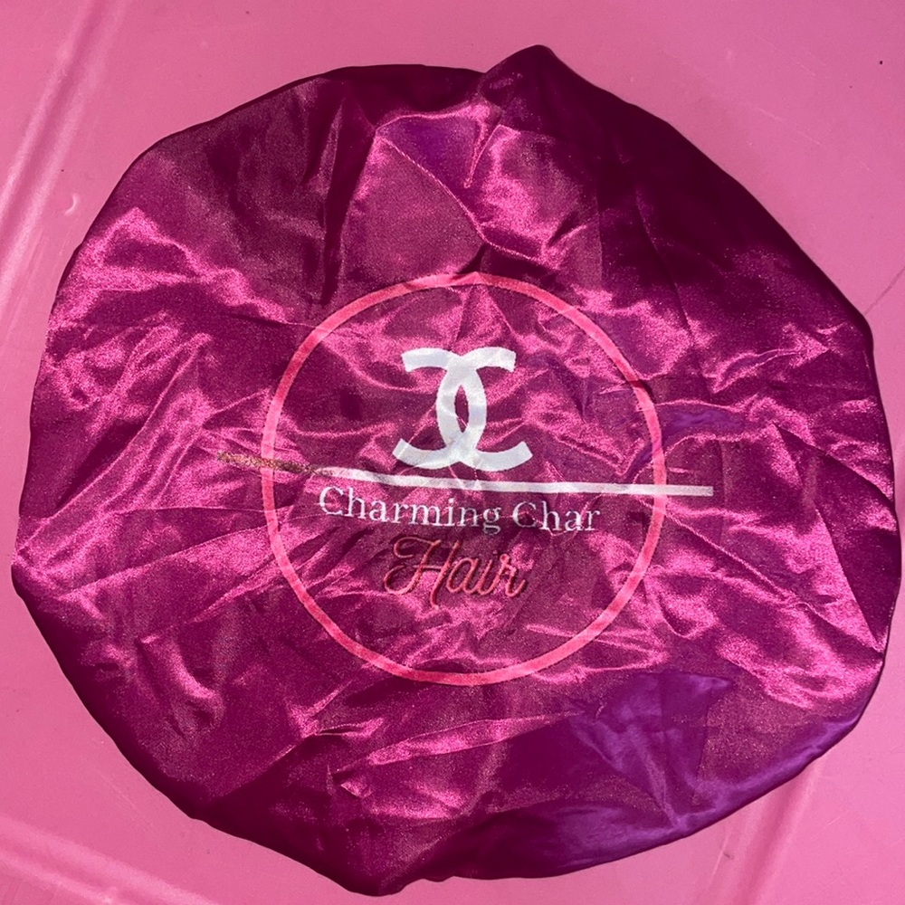 Purple to purple satin bonnet